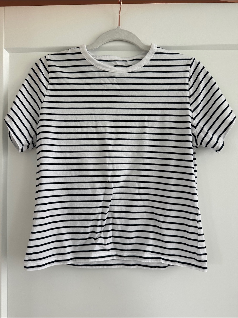 Classic Navy & White Striped Crewneck Tee